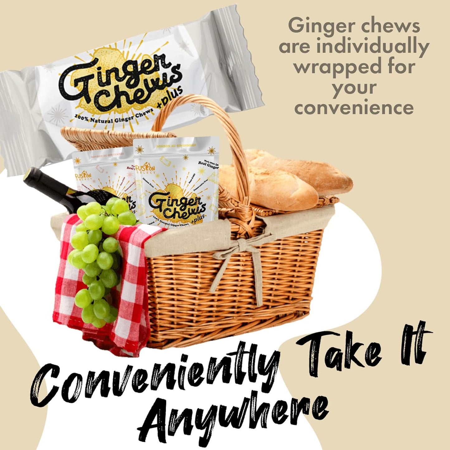 Fusion Select Mango Ginger Chews - Vegan Candy