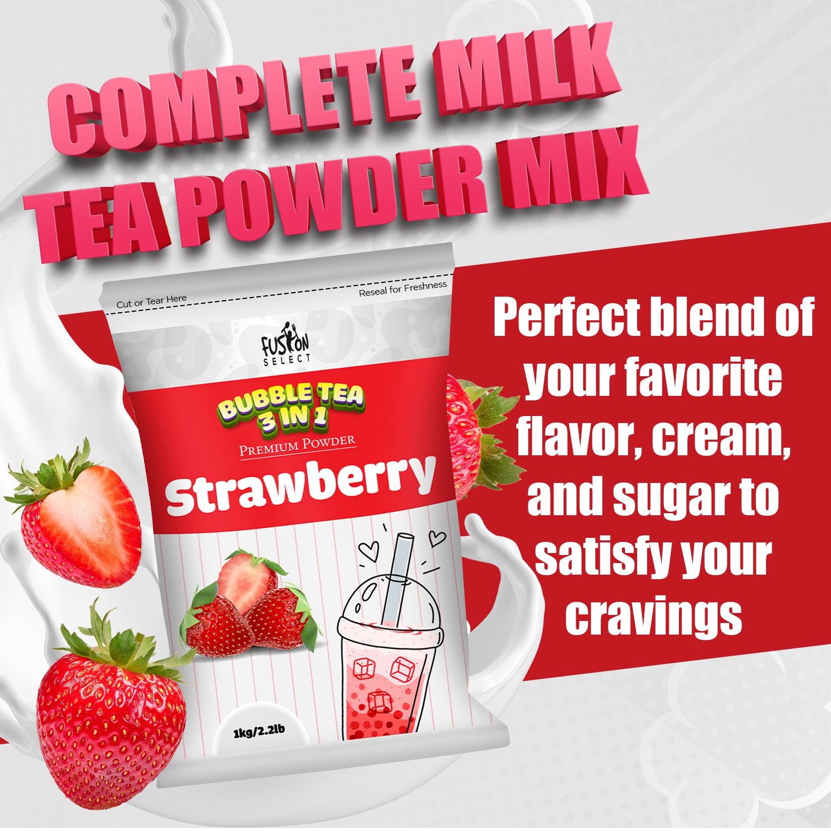 Fusion Select 3-in-1 Milk Tea Powder