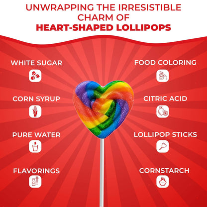 Fusion Select 24 Heart Shaped Lollipops Candy