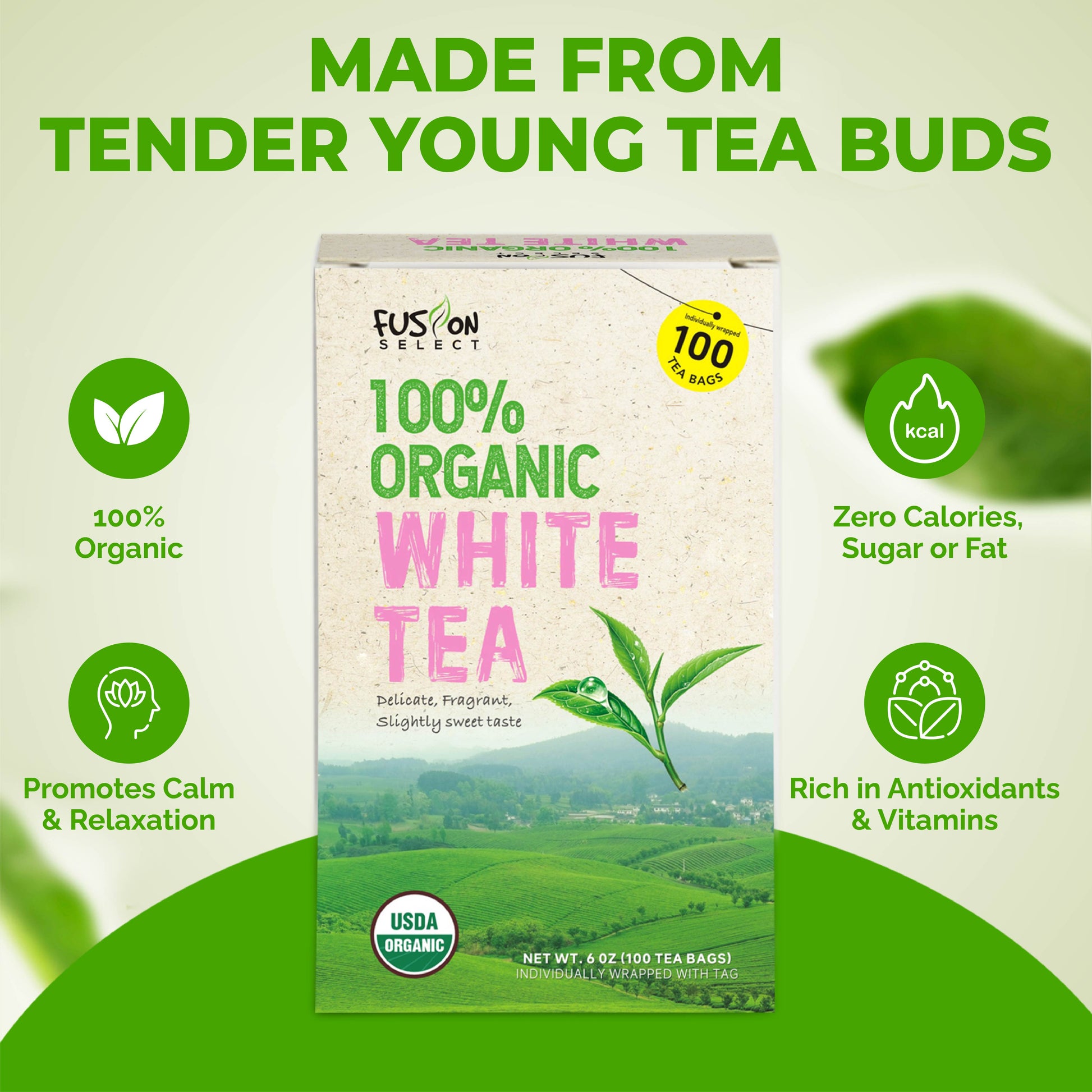 Fusion Select 100% Organic White Tea