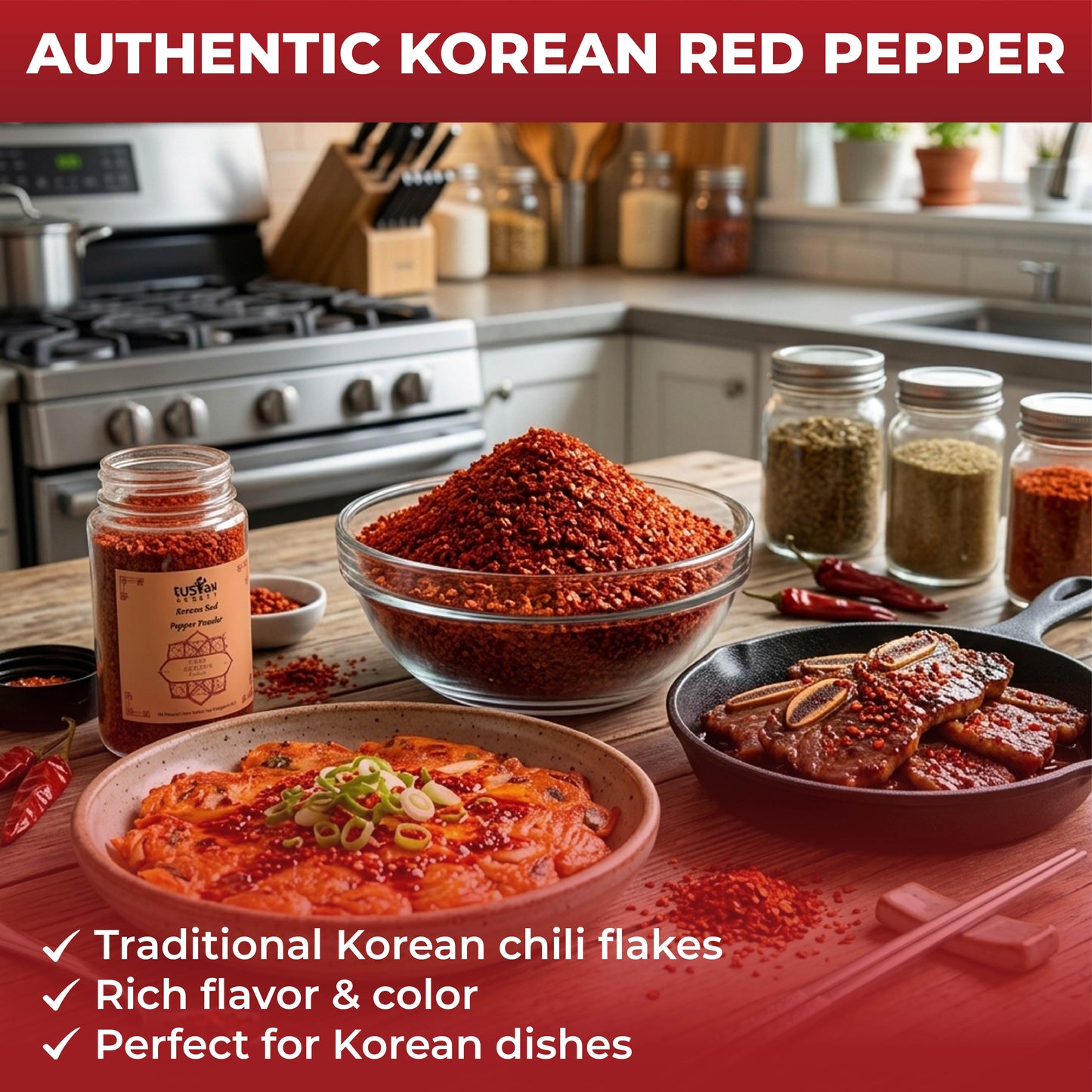 Fusion Select Premium Gochugaru – Korean Red Chili Pepper Flakes