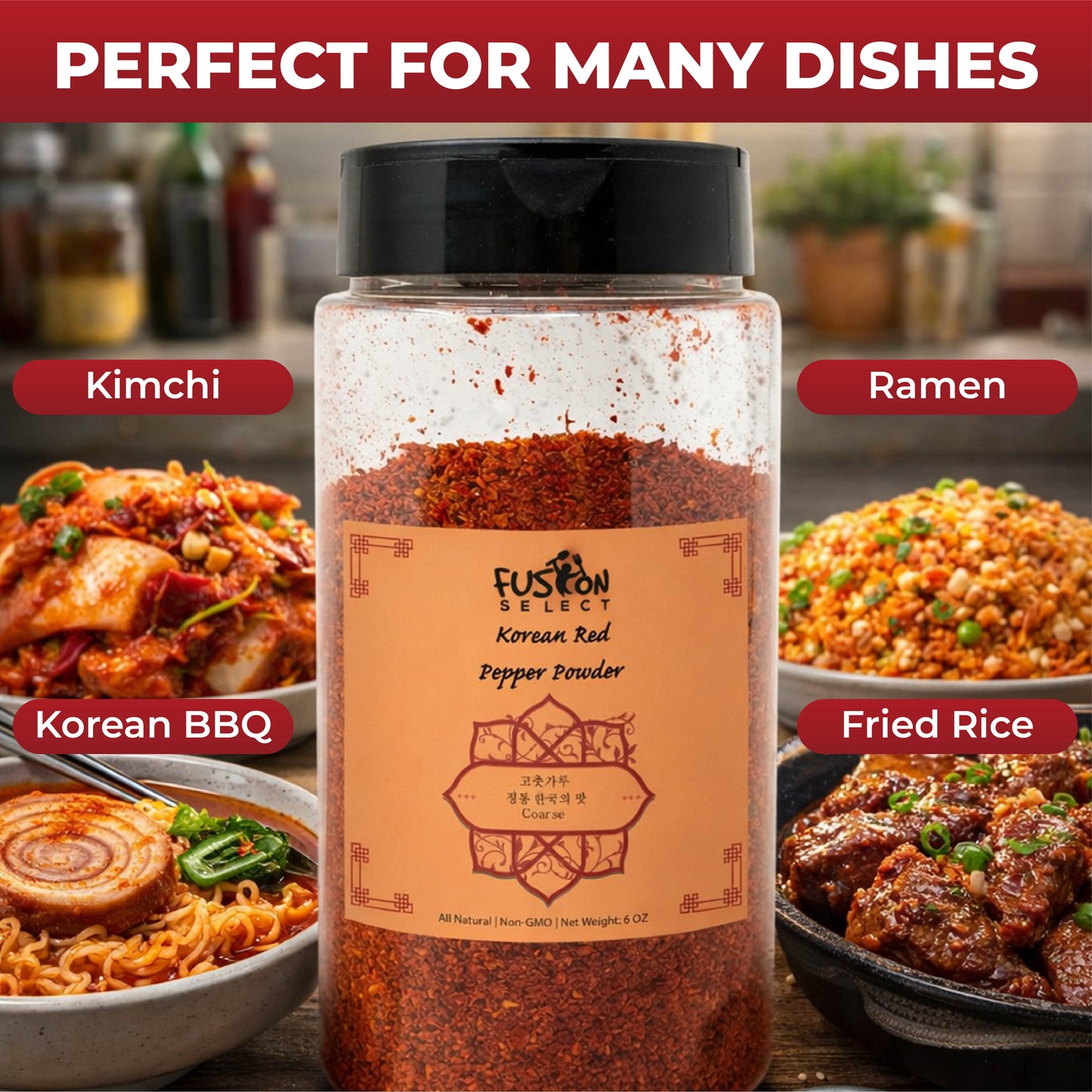 Fusion Select Premium Gochugaru – Korean Red Chili Pepper Flakes
